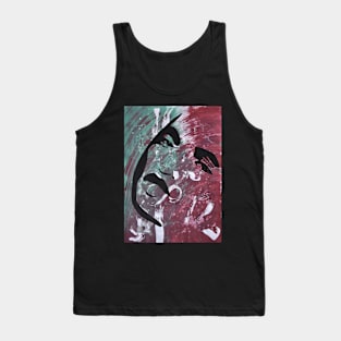 Graffiti Face red and green Painting Tank Top